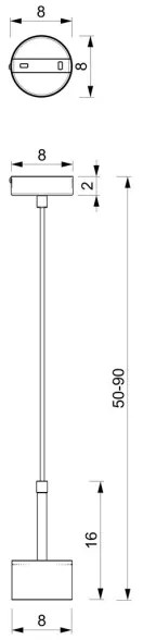 Lustră pe cablu ARENA 1xGX53/11W/230V albastră/aurie