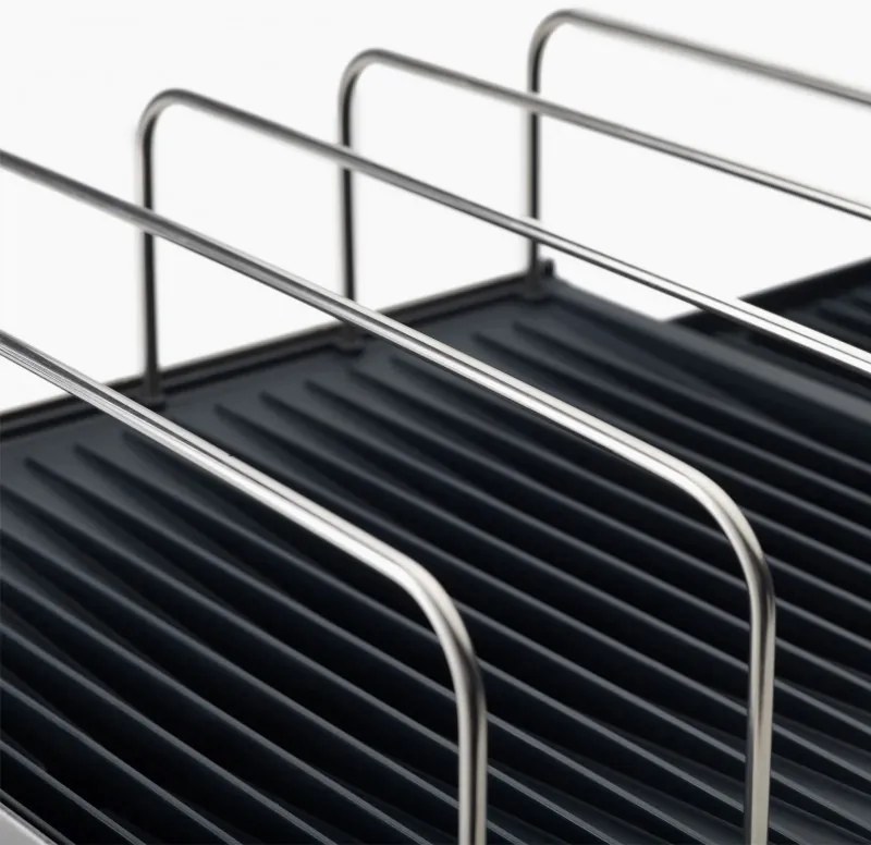 Resigilat: Uscator de vase Joseph Joseph 851690, Extensibil, Scurgere, Compartiment pentru cutite, Pliabil, Gri inchis/Inox