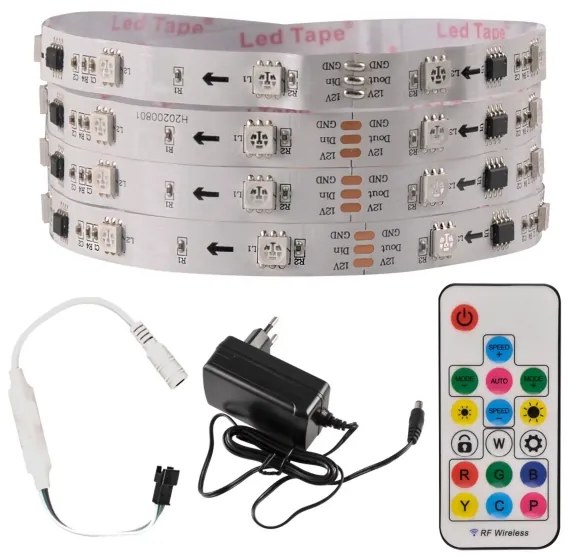 Banda LED RGB MAGIC 2 m, 12W, 230V, reglabilă + telecomandă