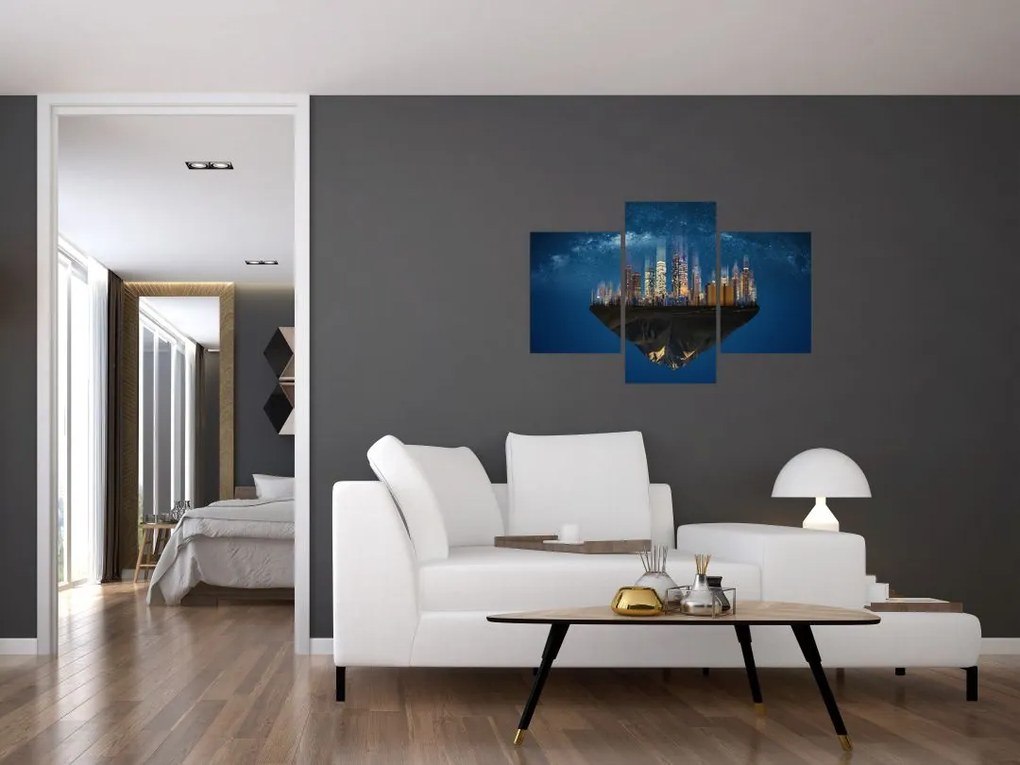 Tablou - Metropola plutind în spațiu (90x60 cm)