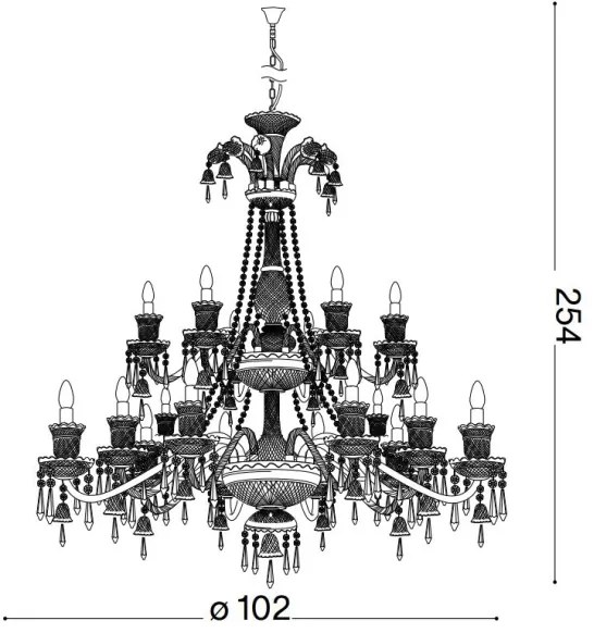 Lustră de cristal pe cablu Ideal Lux REDENTORE 18xE14/40W/230V