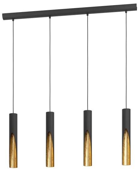 Lustră LED pe cablu Eglo 900873 BARBOTTO 4xGU10/4,5W/230V negru/auriu