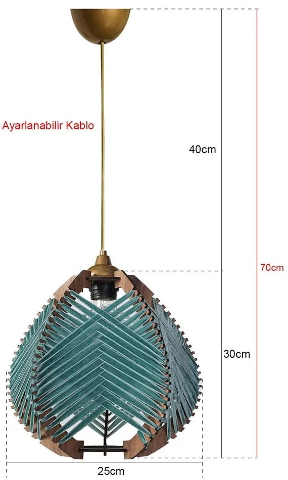 Lustră albastră/în culoare naturală cu abajur textil ø 25 cm Yola – Opviq lights