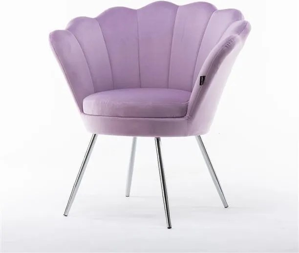 Fotoliu FREY Heather din Catifea cu Picioare Chrom