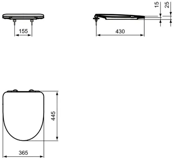 Capac WC din duroplast, Ideal Standard I.Life A T467601, cu inchidere lenta