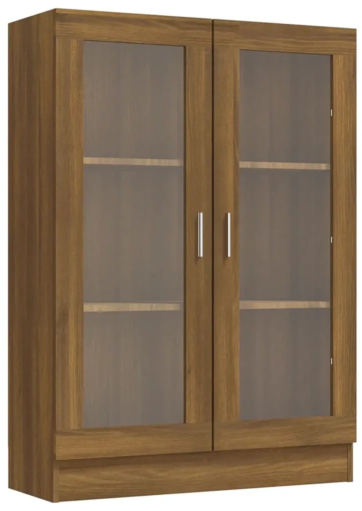 815620 vidaXL Dulap vitrină, stejar maro, 82,5x30,5x115 cm, lemn prelucrat