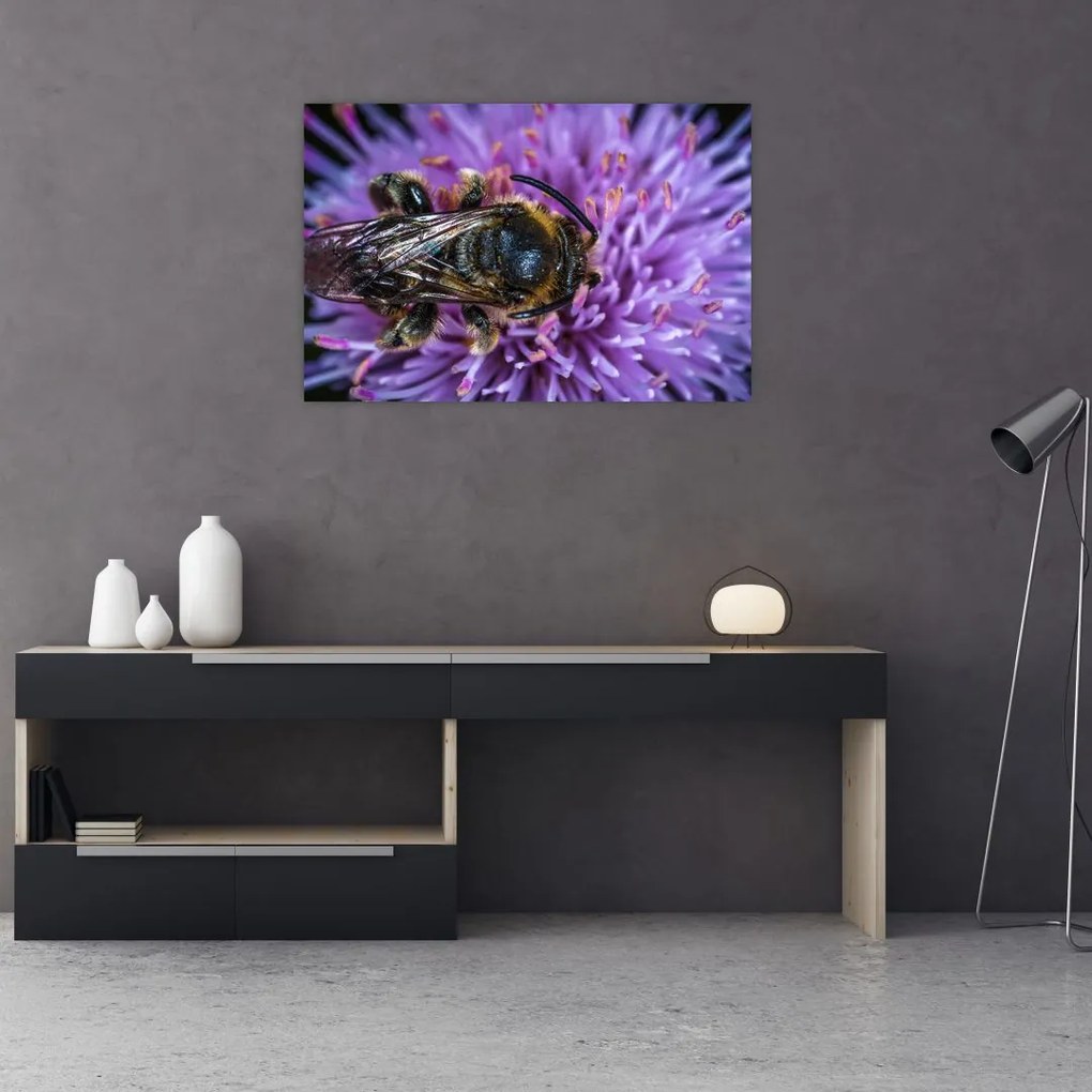 Tablou cu albina pe floare (90x60 cm)