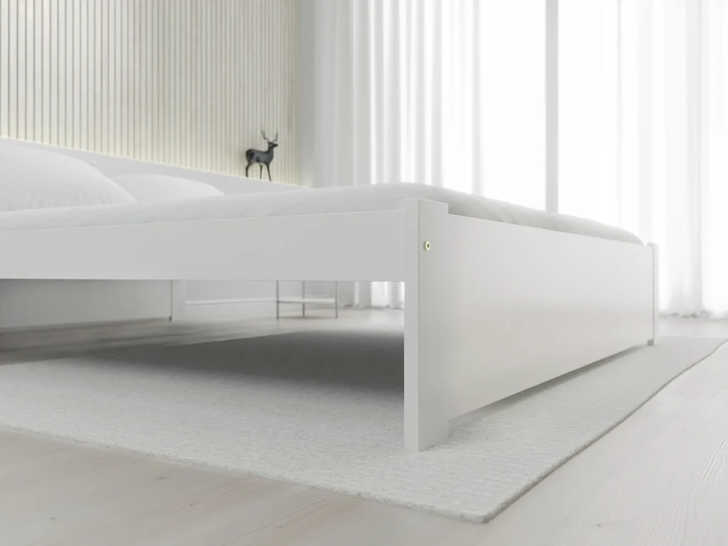 Pat dublu Culoare alb, IKAROS 180 x 200 cm Saltele: Cu saltele Deluxe 10 cm, Somiera pat: Cu lamele curbate