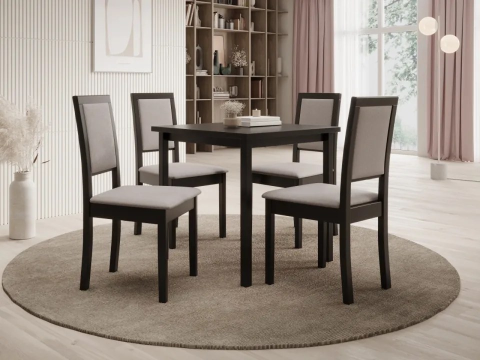 Scaun tapitat, din lemn, Nola XIII, ADRK Furniture (Culoare: Nuc inchis / Opium 20)