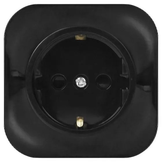 Priza simpla cu impamantare, montaj aplicat, IP20, Neagra, OR-OE-7205(GS)/B/10 Orno