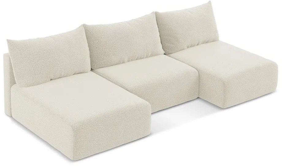 Colțar crem extensibil/cu spațiu de depozitare Kalena – Makamii