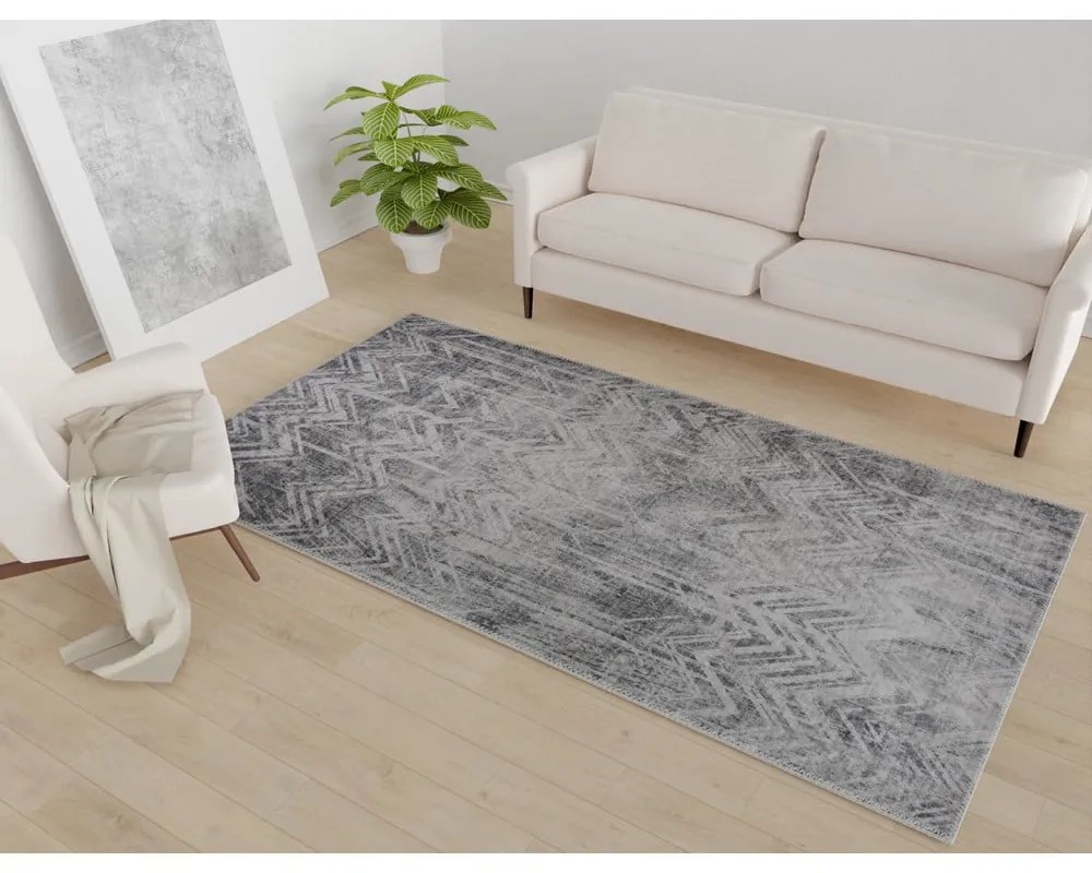 Covor gri lavabil 180x120 cm - Vitaus