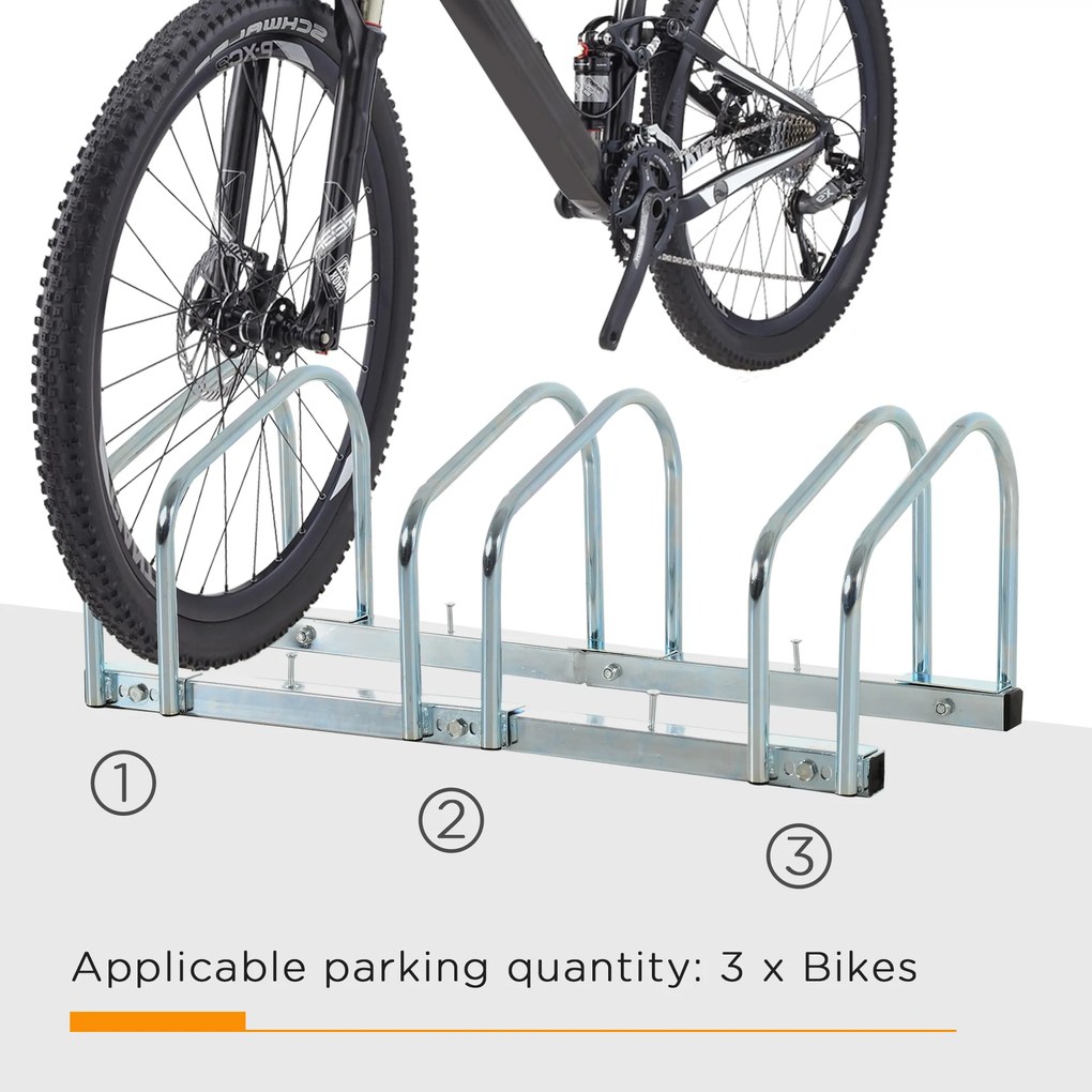 HOMCOM Suport Parcare pentru Biciclete, Design Durabil din Oțel, 76x33x27cm, Argintiu | Aosom Romania