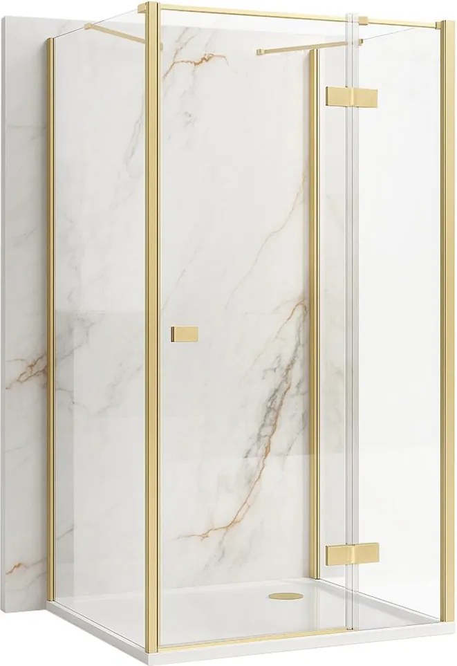 Cabina de dus Rea Atlas cu deschidere pe dreapta 90x90 cm auriu periat