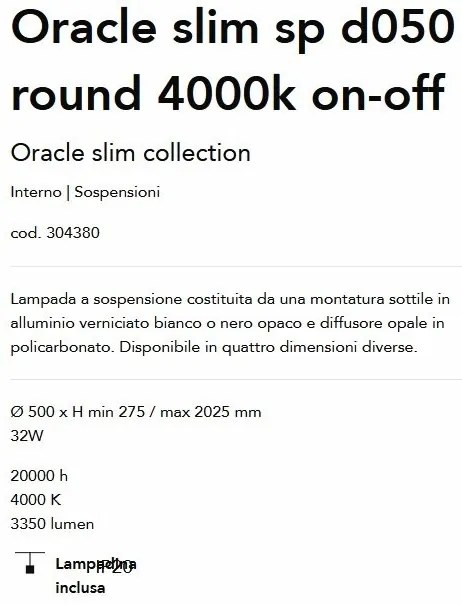 Lustra LED design modern Oracle slim sp d050 round 4000k on-off negru