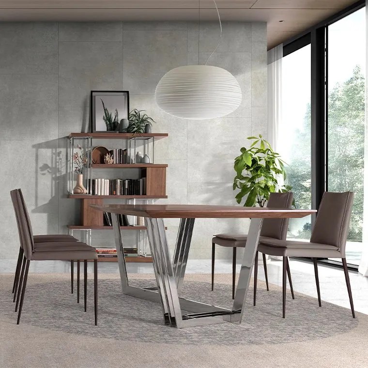 Masa dining eleganta design LUX Walnut Veneered 220x110cm
