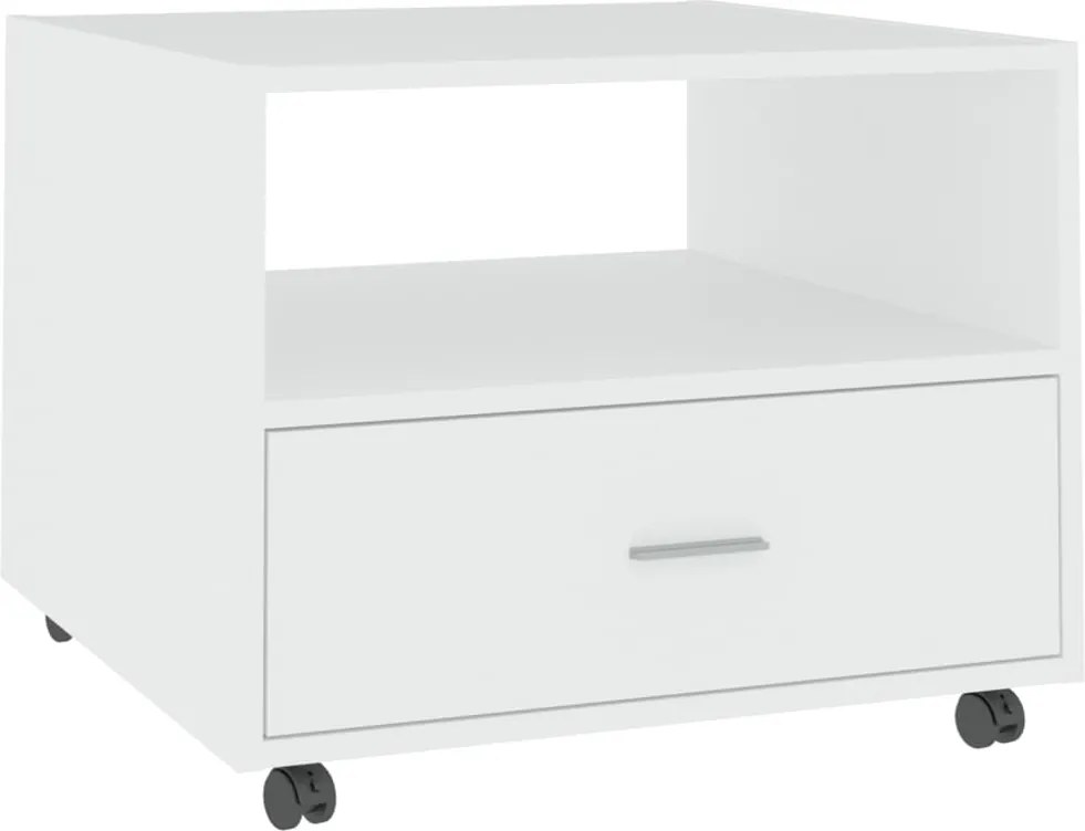 vidaXL Măsuță de cafea, alb, 55x55x40 cm, lemn prelucrat