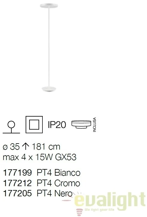 Lampadar LED / Lampa de podea design modern COLONNA PT4 alba 177199