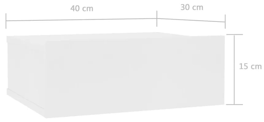 Noptiera suspendata, alb, 40x30x15 cm, PAL 1, Alb