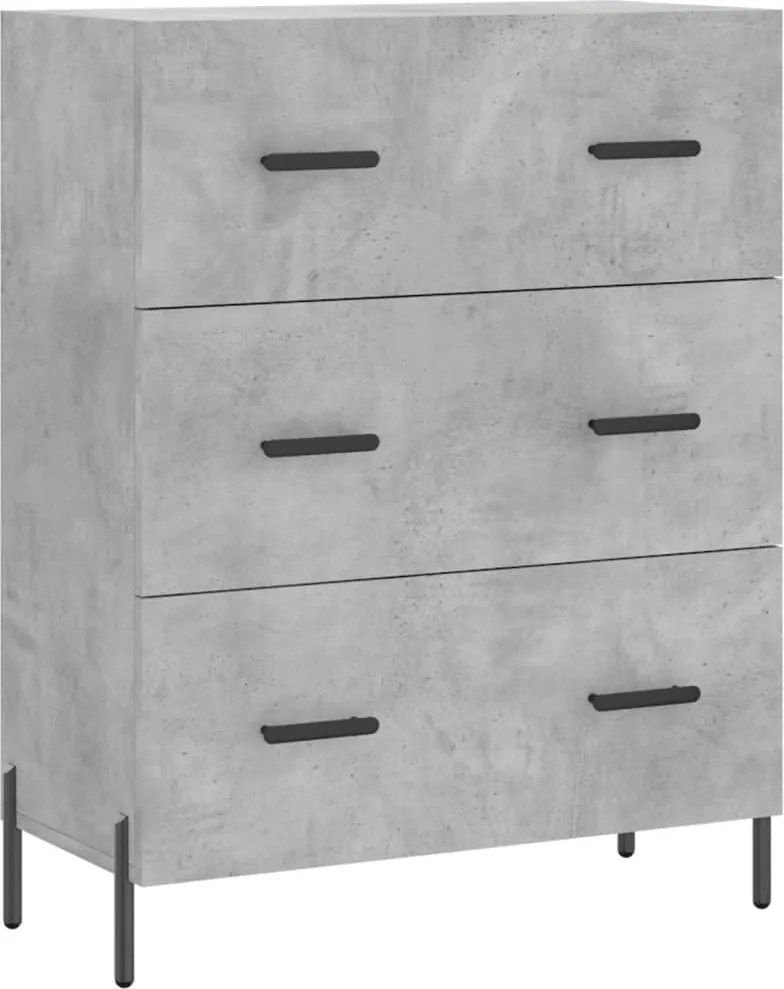 vidaXL Servantă, gri beton, 69,5x34x90 cm, lemn compozit