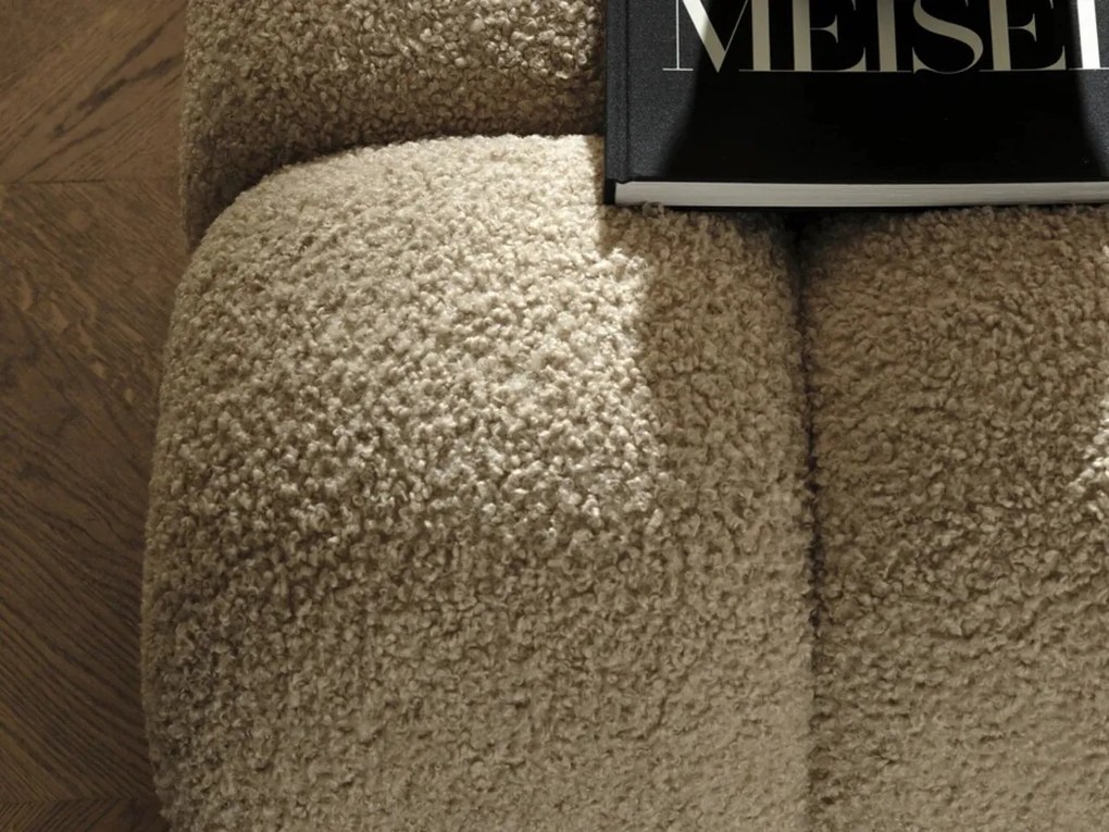 Coltar modular stanga 4 locuri, Bellis-213, Micadoni Home, 282x155x70 cm, tesatura boucle, bej sand