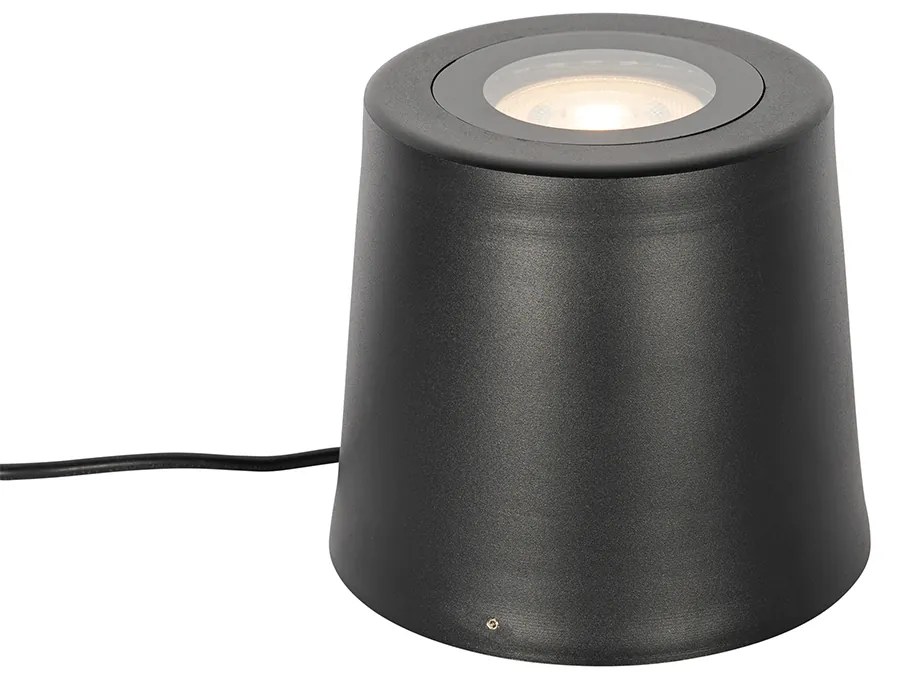 Proiector de grădină modern negru rotund IP65 AR111 - Lennard