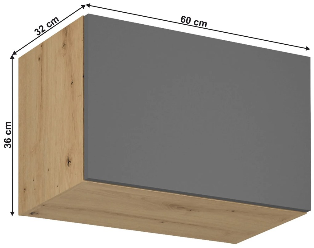Dulap superior de bucătărie G60KN Langari (stejar artisan + gri mat). 1016904