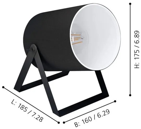 Eglo 99103 - Lampă de masă VILLABATE 1xE27/25W/230V