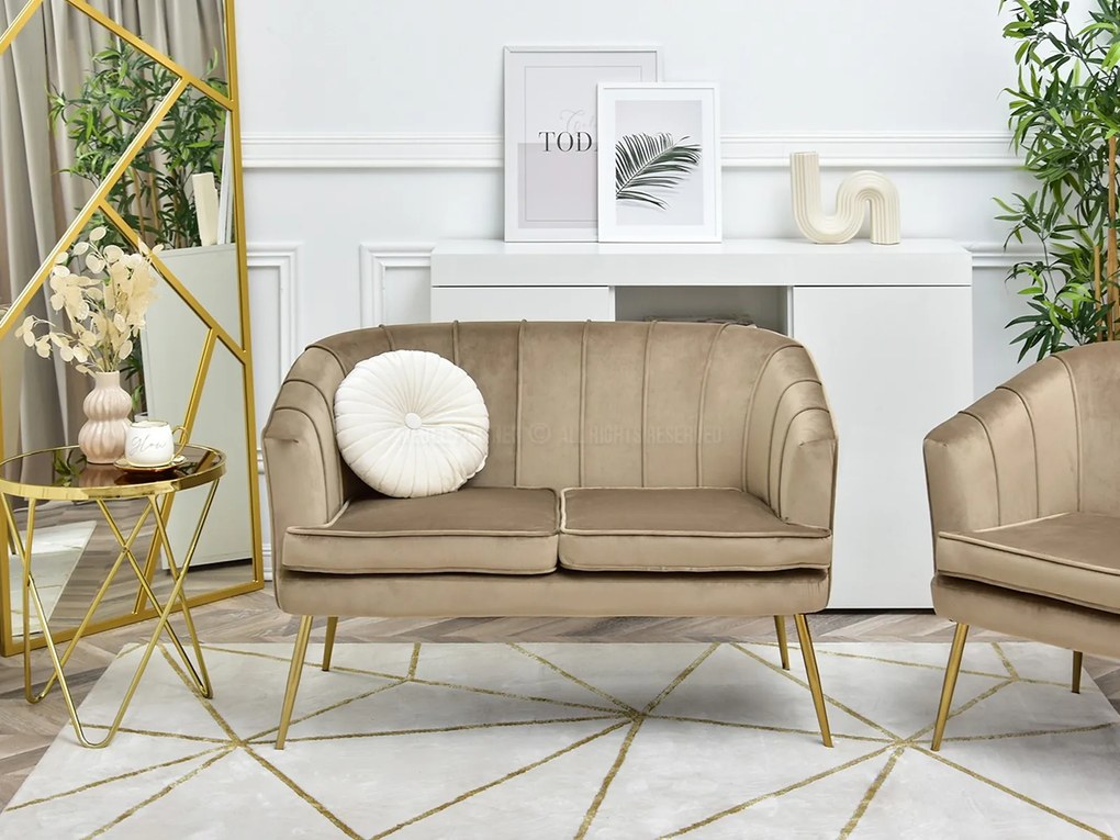 Canapea Etimee S (bej + auriu). Promo -15%. 1111388