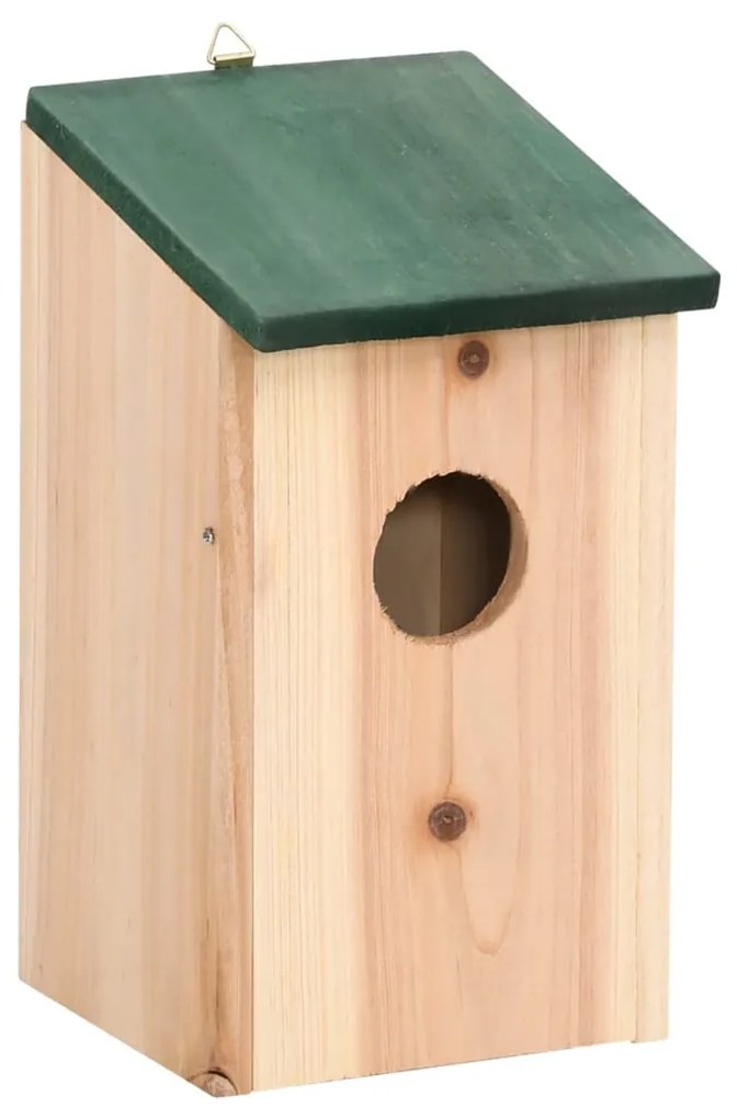 Casute de pasari, 4 buc., 12x12x22 cm, lemn