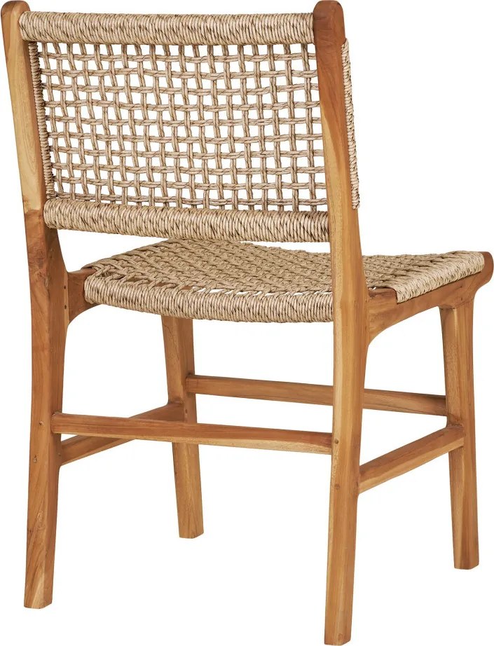 Scaun de dining Derby, tec/polyrattan, natural