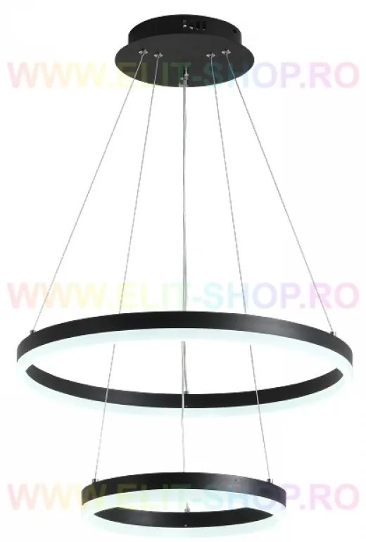 Lustra LED Cu Telecomanda, Elit's Esn1719-500-BK, 102W