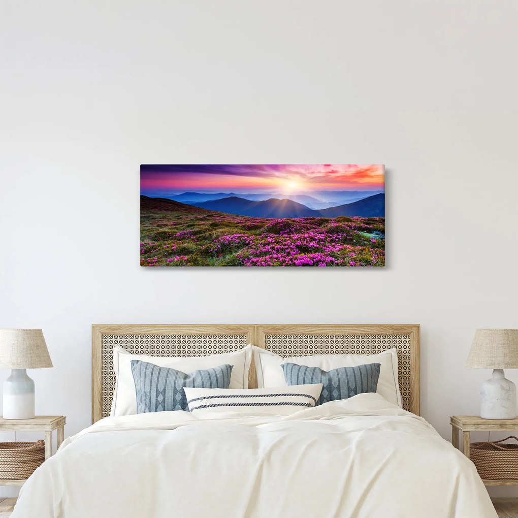 Tablou - Munte înflorit peisaj (120x50 cm)