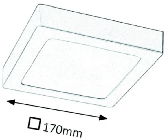 Plafoniera LED design modern Lois crom satin 17x17cm
