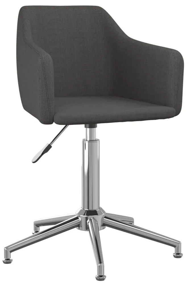 331186 vidaXL Scaun de bucătărie pivotant, gri închis, textil