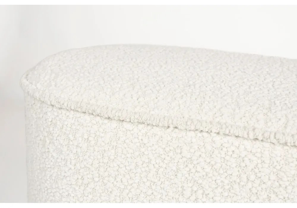 Bancă albă cu tapițerie din țesătură bouclé Marcos – White Label