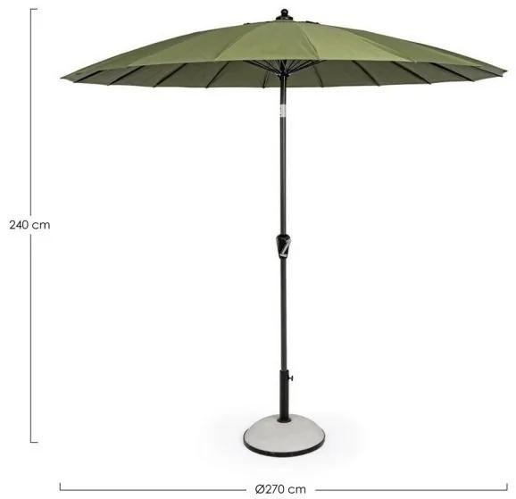 Umbrela de soare, antracit / verde masliniu, diam. 270 cm, Atlanta, Yes
