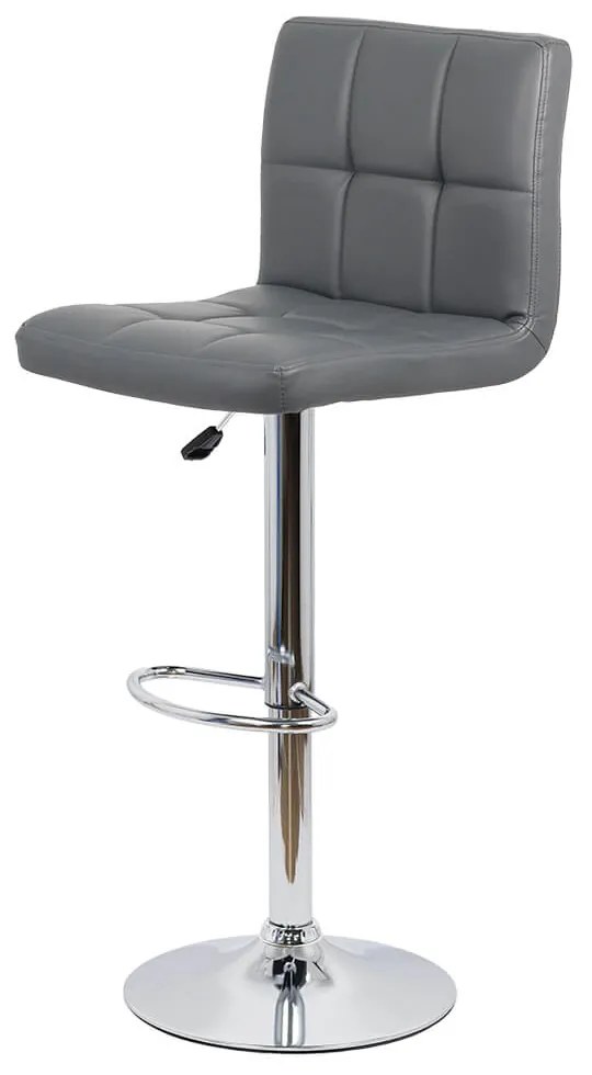 Scaun bar gri rotativ, reglabil pe inaltime, din piele sintetică ABS 191