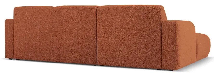 Colțar maro cu tapițerie din stofă bouclé (colț stânga) Molino – Micadoni Home