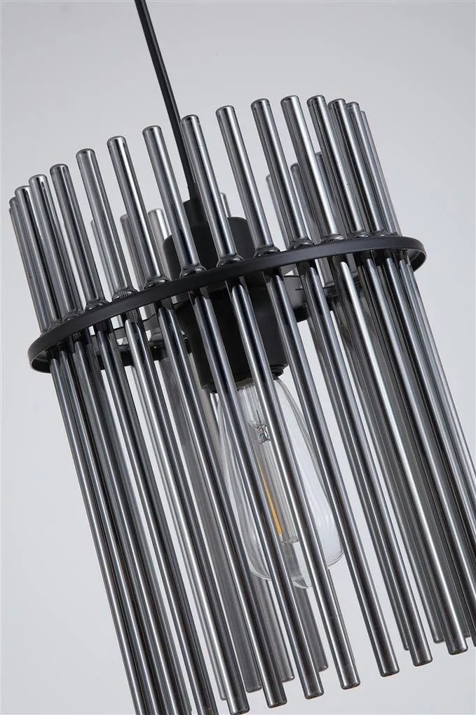 Pendul metal negru, tije din sticla Swizzle