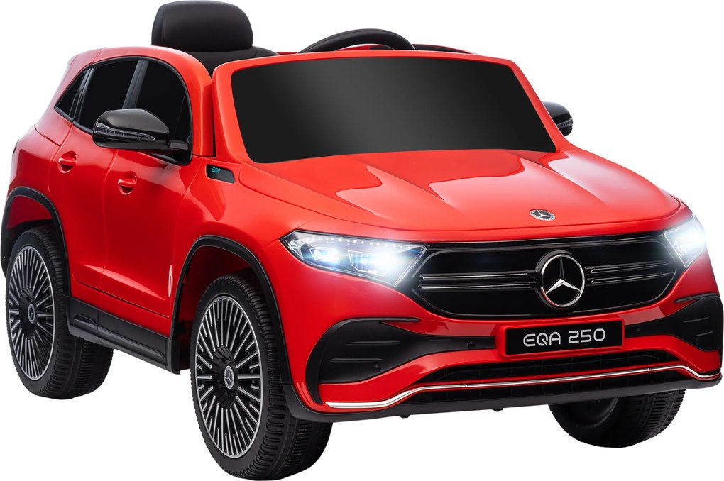 HOMCOM Mașină Electrică cu Licență Mercedes, Auto pentru Copii cu Telecomandă, Faruri și Claxon, 111.5x69x52.5 cm, Roșie