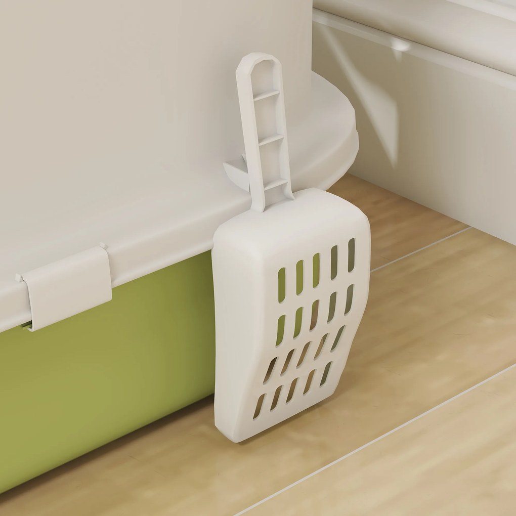 PawHut Litieră pentru Pisici Închisă cu 2 Uși, Tavă și Deodorizant, Verde | Aosom Romania