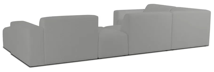 Colțar gri cu tapițerie din stofă bouclé (în formă de "U") Roxy – Scandic