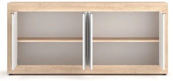 Comodă RUNEA, stejar Sonoma/albă