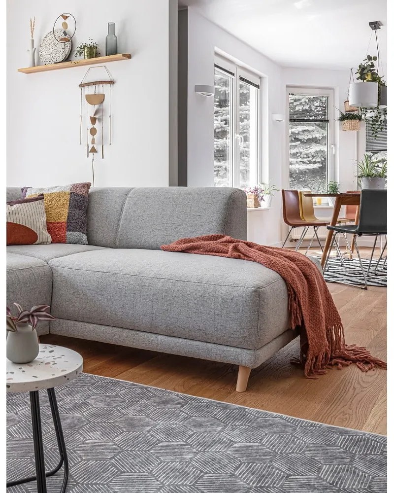 Colțar gri deschis extensibil/cu spațiu de depozitare (cu colț pe partea dreaptă/în formă de ”L”) Classy Sophie – Miuform