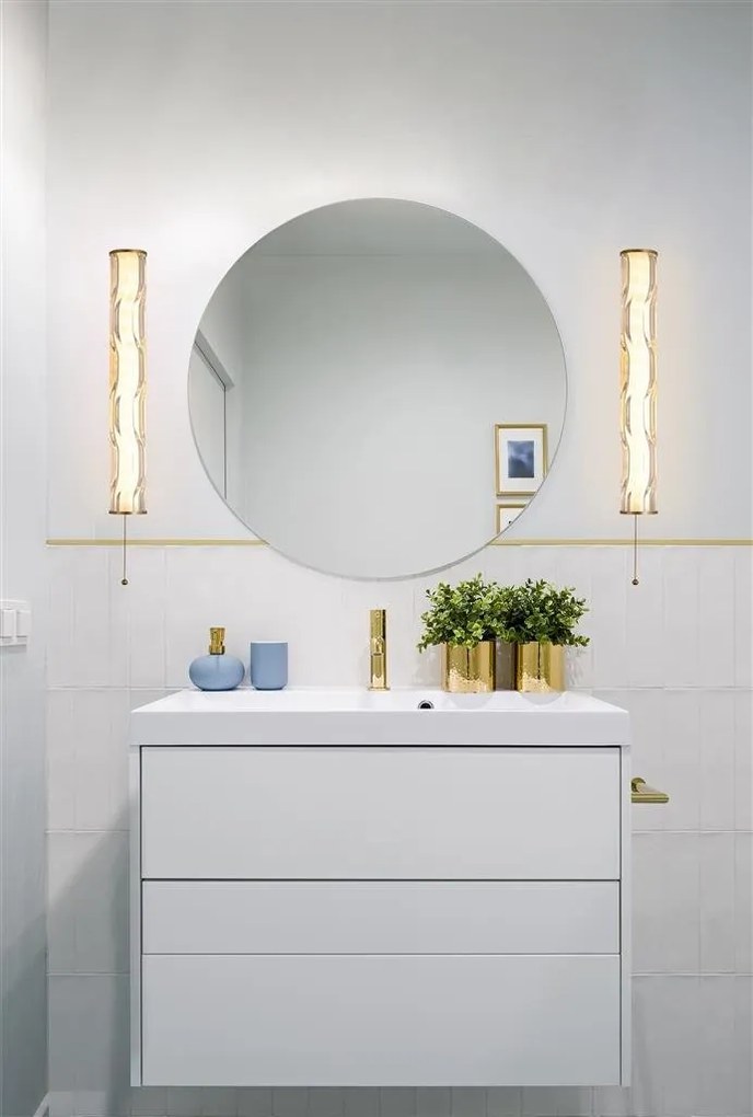 Aplica LED de perete baie metal aurie Vibrate 43cm