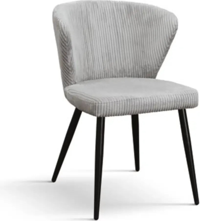 SET 2 Scaune Cielo, structura metalica, catifea Reiata - STANDARD - NEGRU - BEJ - CATIFEA REIAT