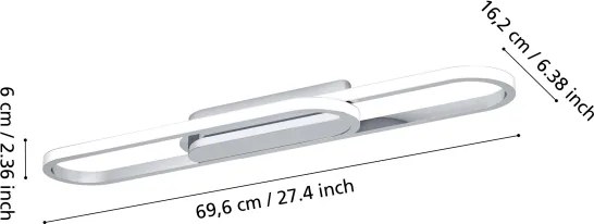 Eglo 902161 - Plafonieră LED CONIVARENA LED/20W/230V 2700/4000/6500K crom