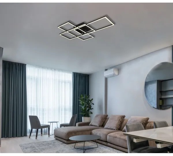 Plafonieră LED dimabilă Globo 67227-40NBSH GABRIEL 40W/230V d. 51x74 cm + telecomandă