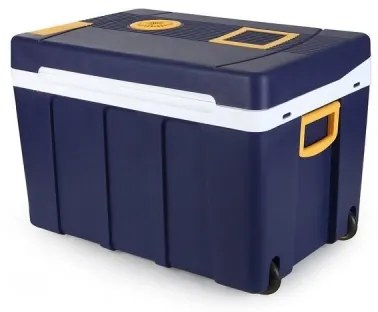 Frigider portabil cu roți 50 l, 60W/230/12V, albastru/galben